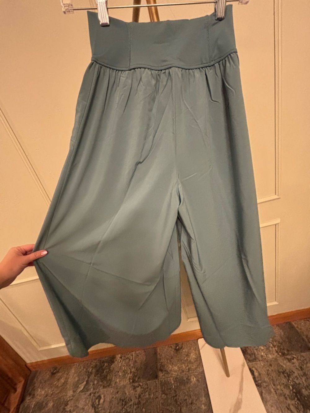 Halara Palazzo Flowy Wide Leg Pants - Teal Breezeful High Waist MSRP $42 - Picture 5 of 6